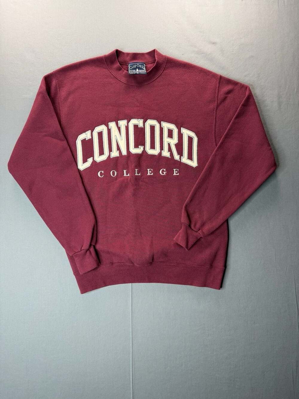 Camp David Concord College Sweatshirt Size S Maroon Crewneck Vintage USA 90’s
